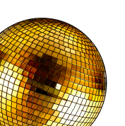 Illustration of gold disco ball