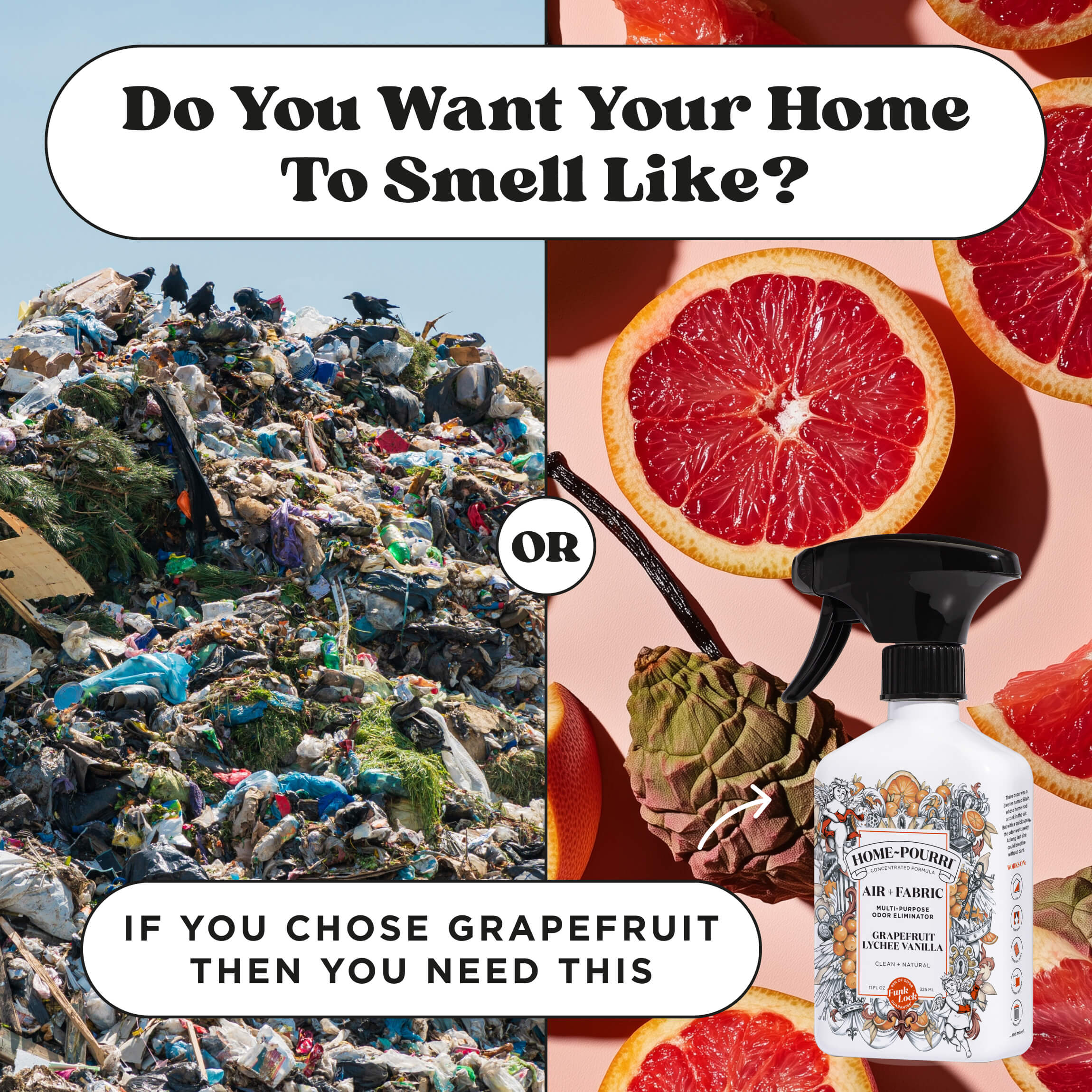 Grapefruit Lychee Vanilla Spray: ~Pourri Home Fragrance
