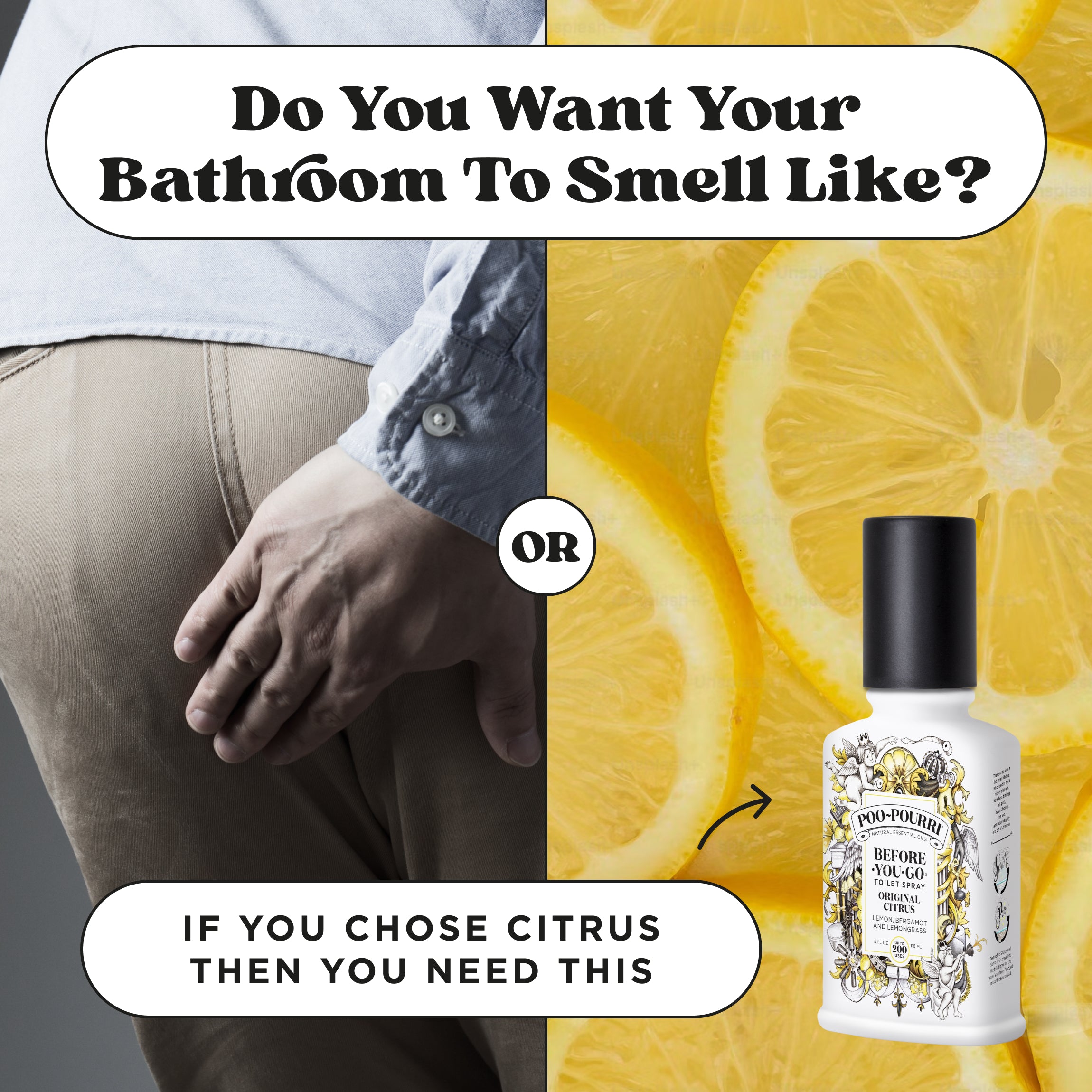 Do you want your bathroom to smell like poop or citrus? If you chose citrus then you need this Poo~Pourri before you go toilet spray original citrus.