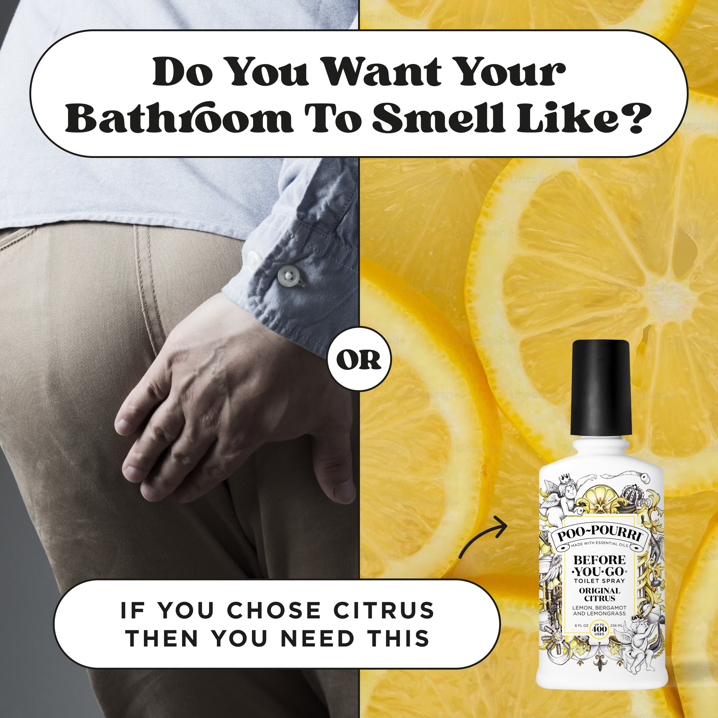 Do you want your bathroom to smell like poop or citrus? If you chose citrus then you need this Poo~Pourri before you go toilet spray original citrus.