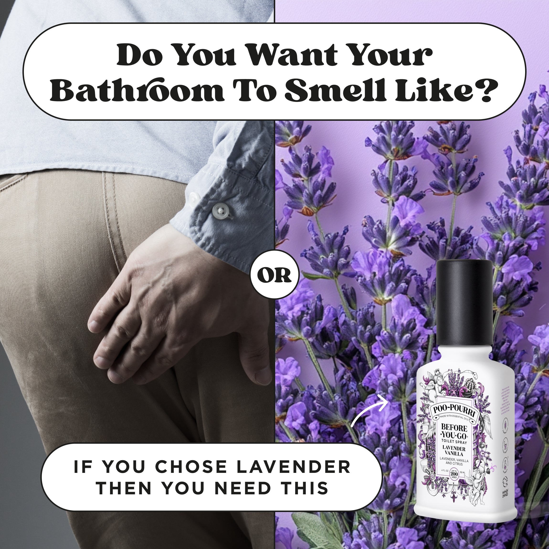 Do you want your bathroom to smell like poop or lavender? If you chose lavender then you need this Poo~Pourri before you go toilet lavender vanilla.