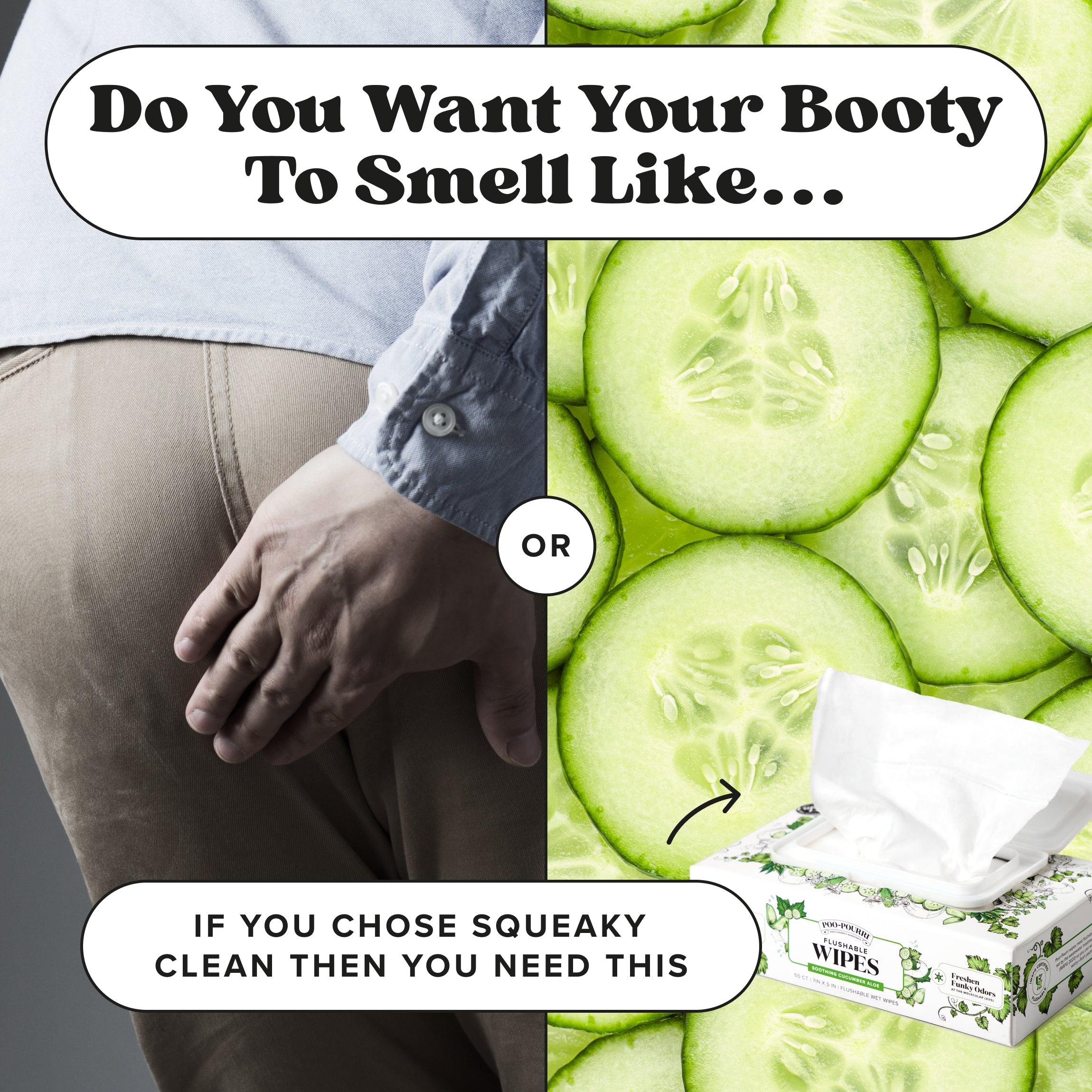 Cucumber Aloe Poo~Pourri: Flushable Wipes