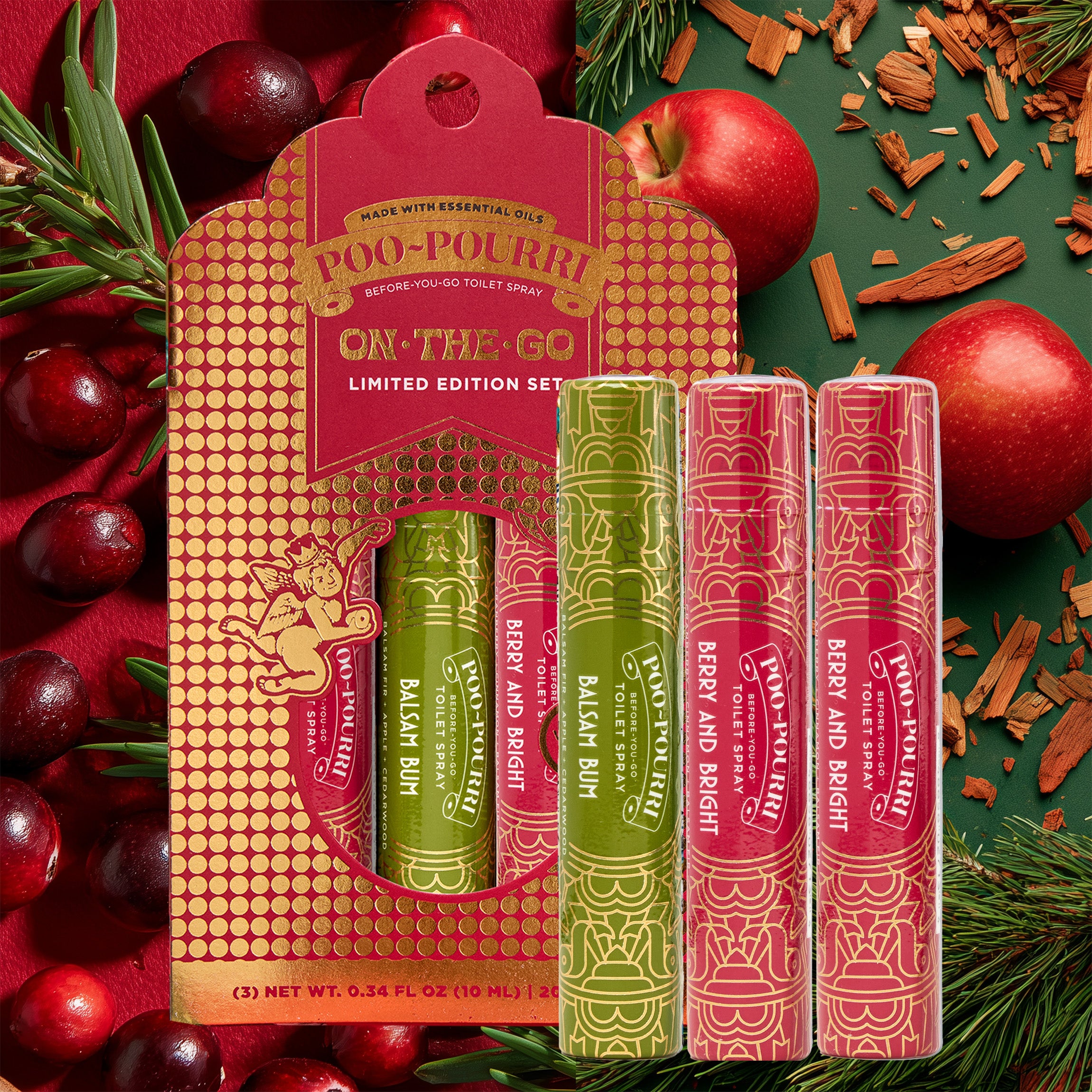 Poo~Pourri Holiday On-the-Go Set: Festive Gift Toilet Sprays