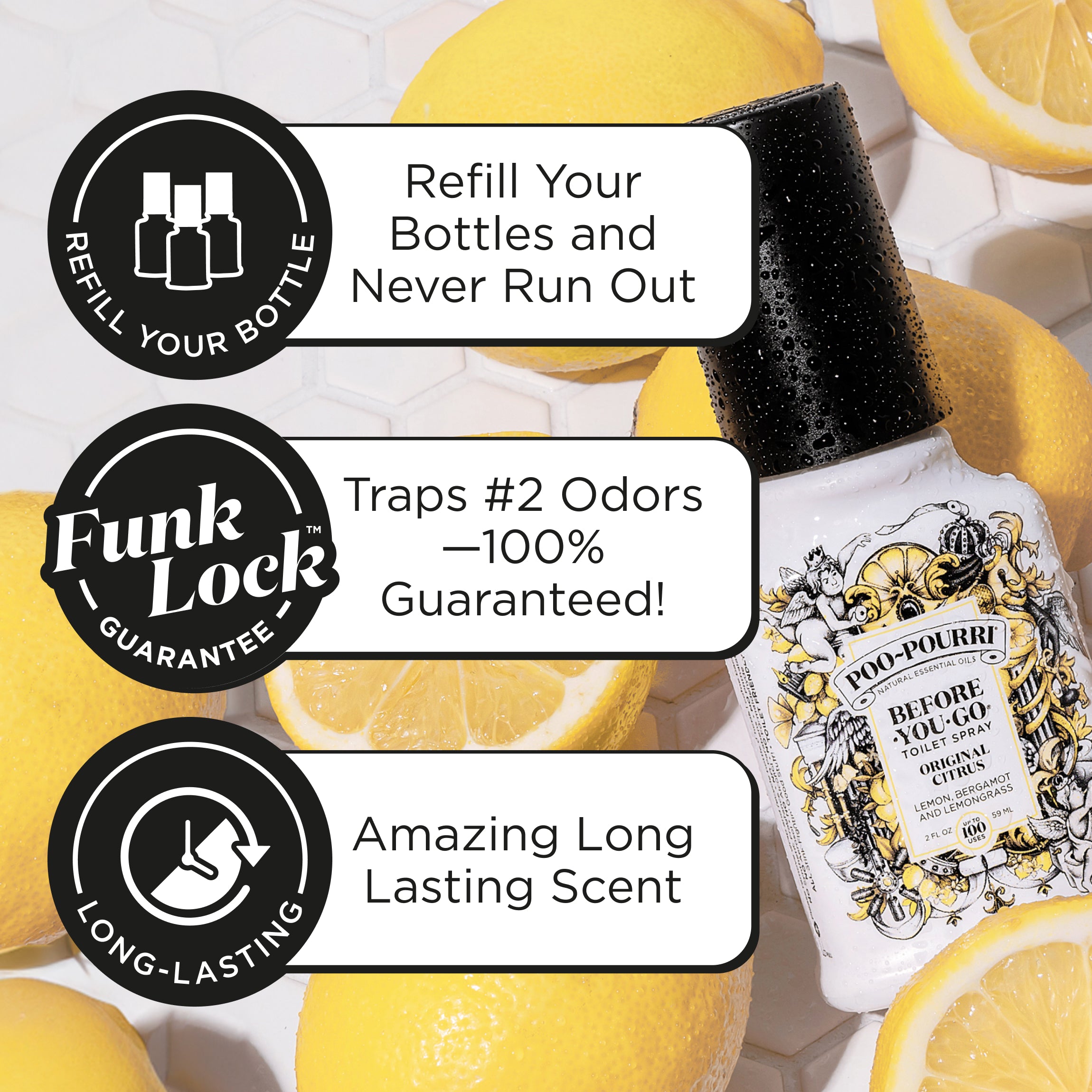 Refill your bottles and never run out, traps #2 odors - 100% guaranteed! Amazing long lasting scent.