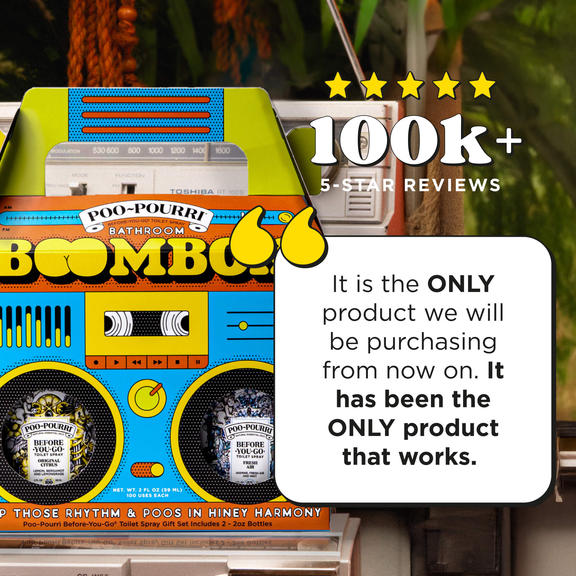 Bathroom Boombox Set: Poo~Pourri Toilet Spray Gift Set