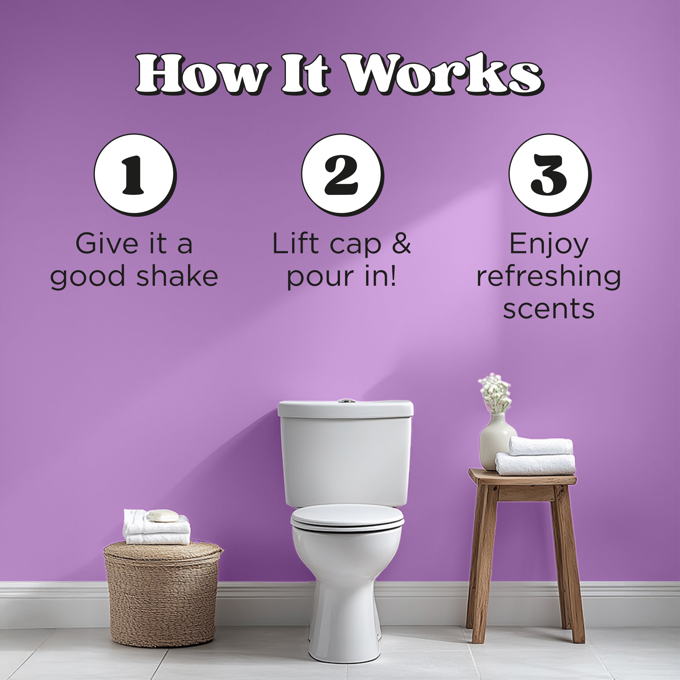 How to refill: Give it a good shake, lift cap & pour in! Enjoy refreshing scents.