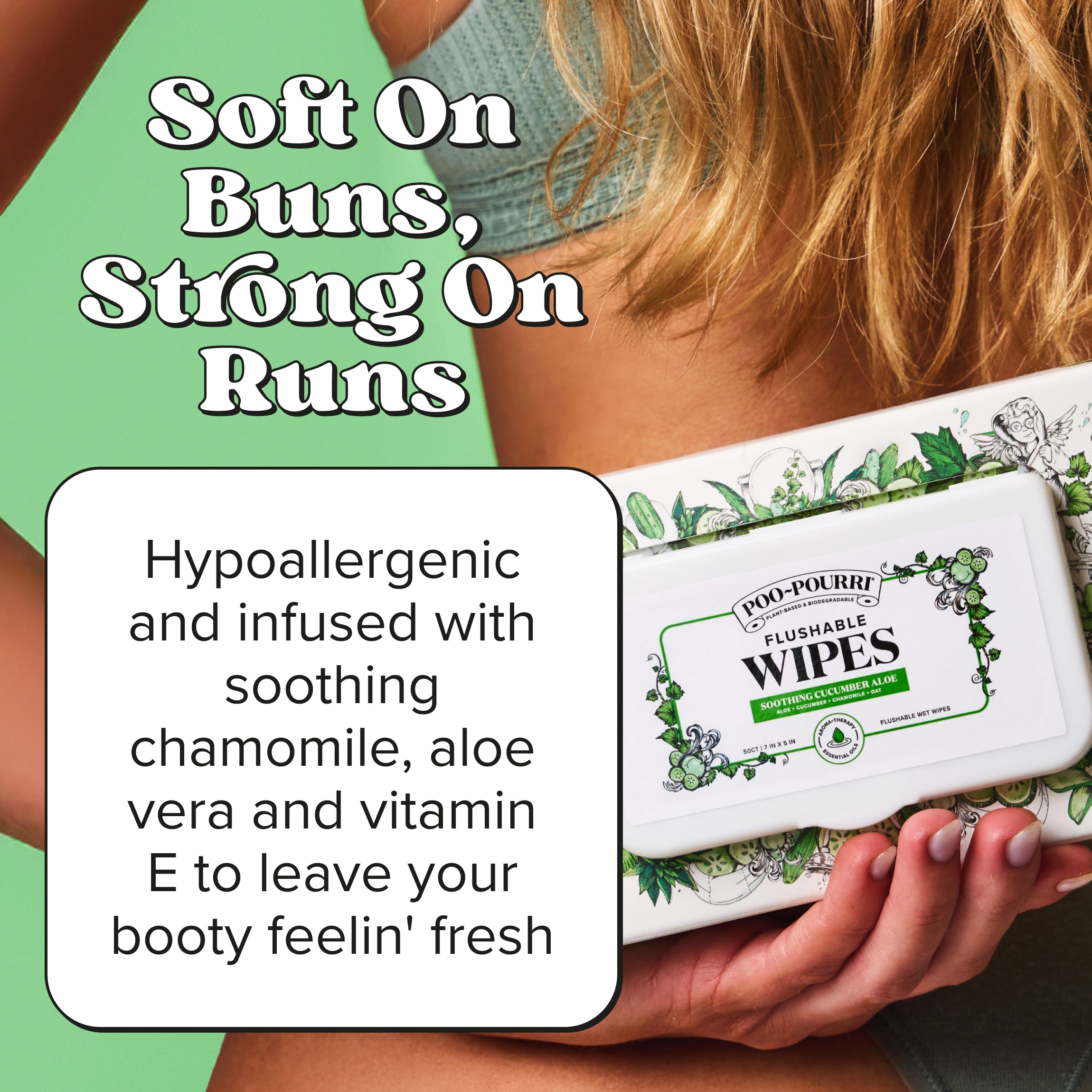 aloe vera wipes Poo Pourri 50 Count Cucumber Aloe Wipes
