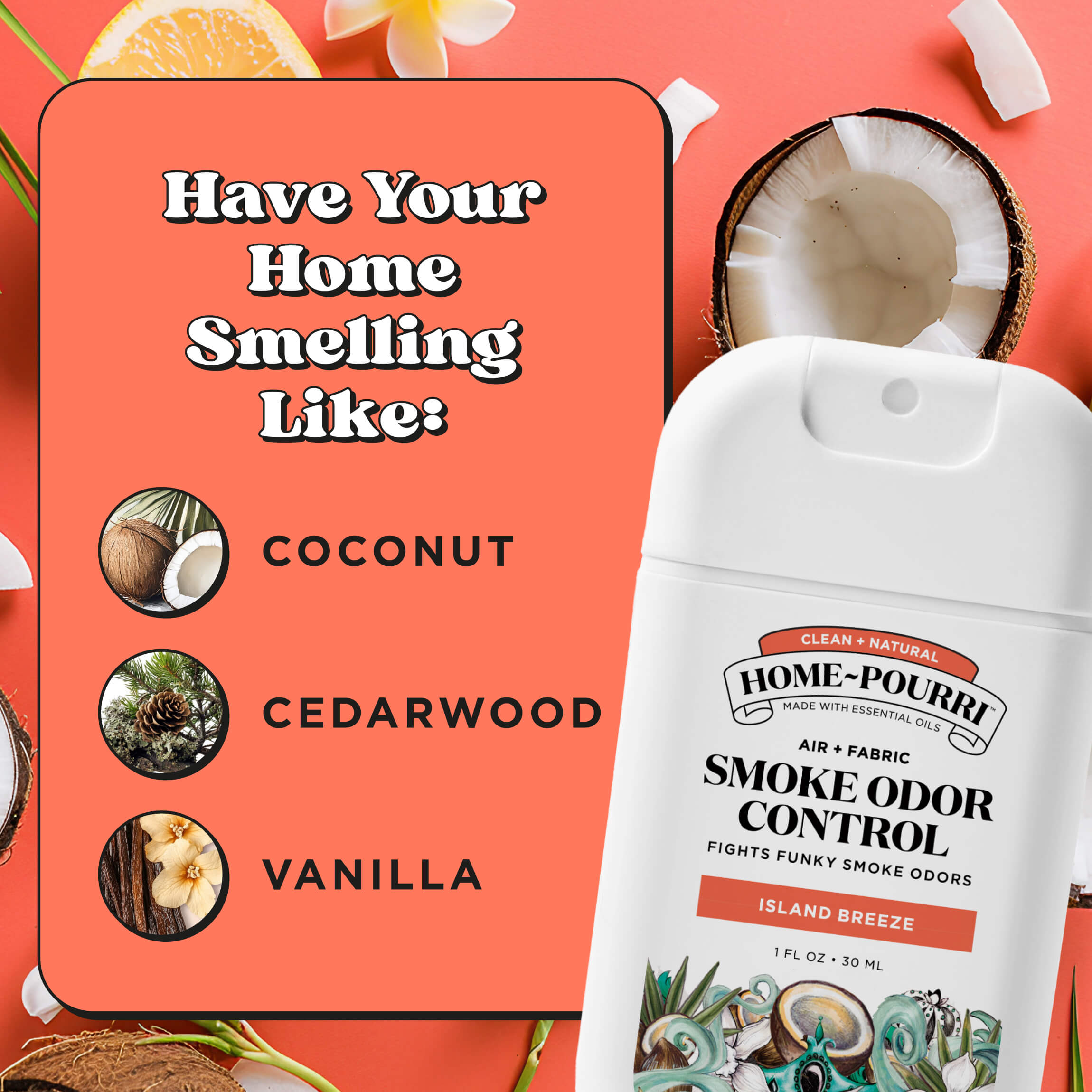 best deodorizer for cigarette smoke Island Breeze Smoke Deodorizer Sprayer by ~Pourri