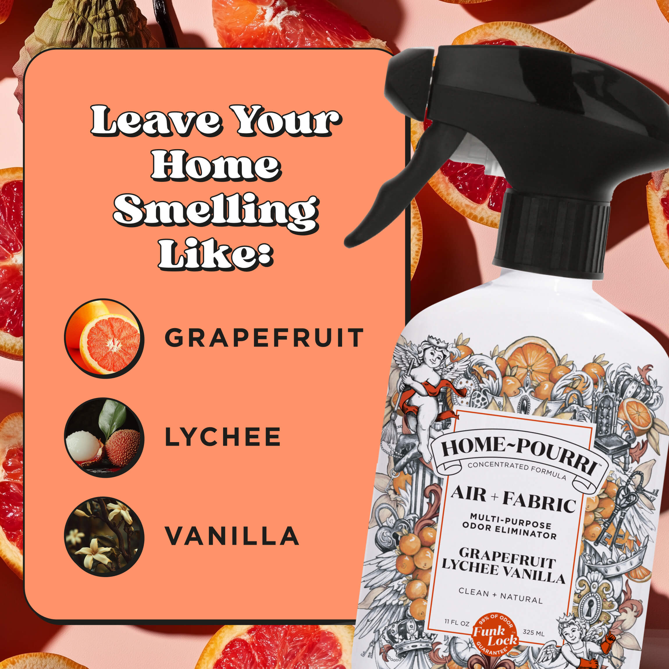Grapefruit Lychee Vanilla Spray: ~Pourri Home Fragrance