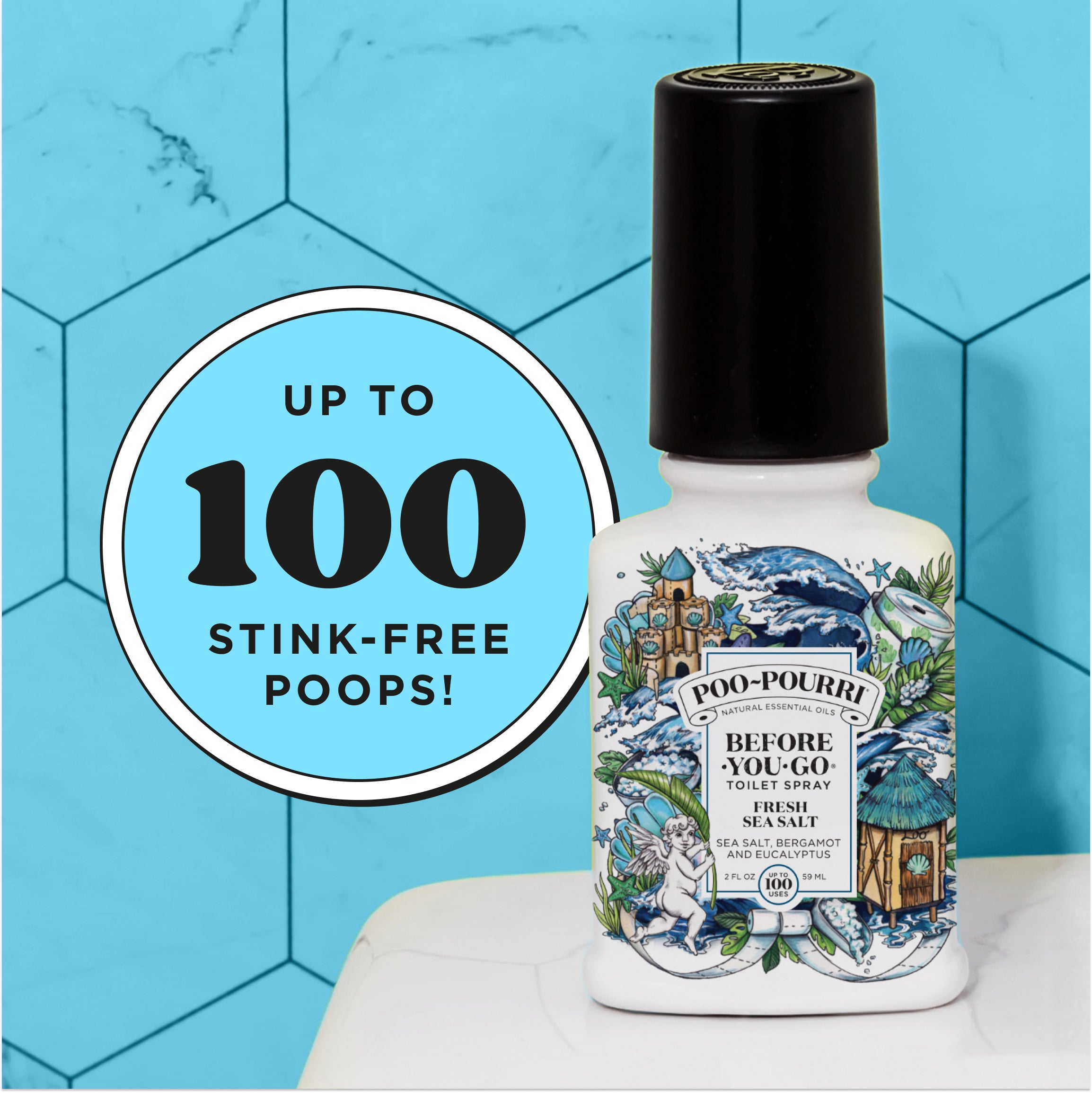 Up to 100 stink-free poops!