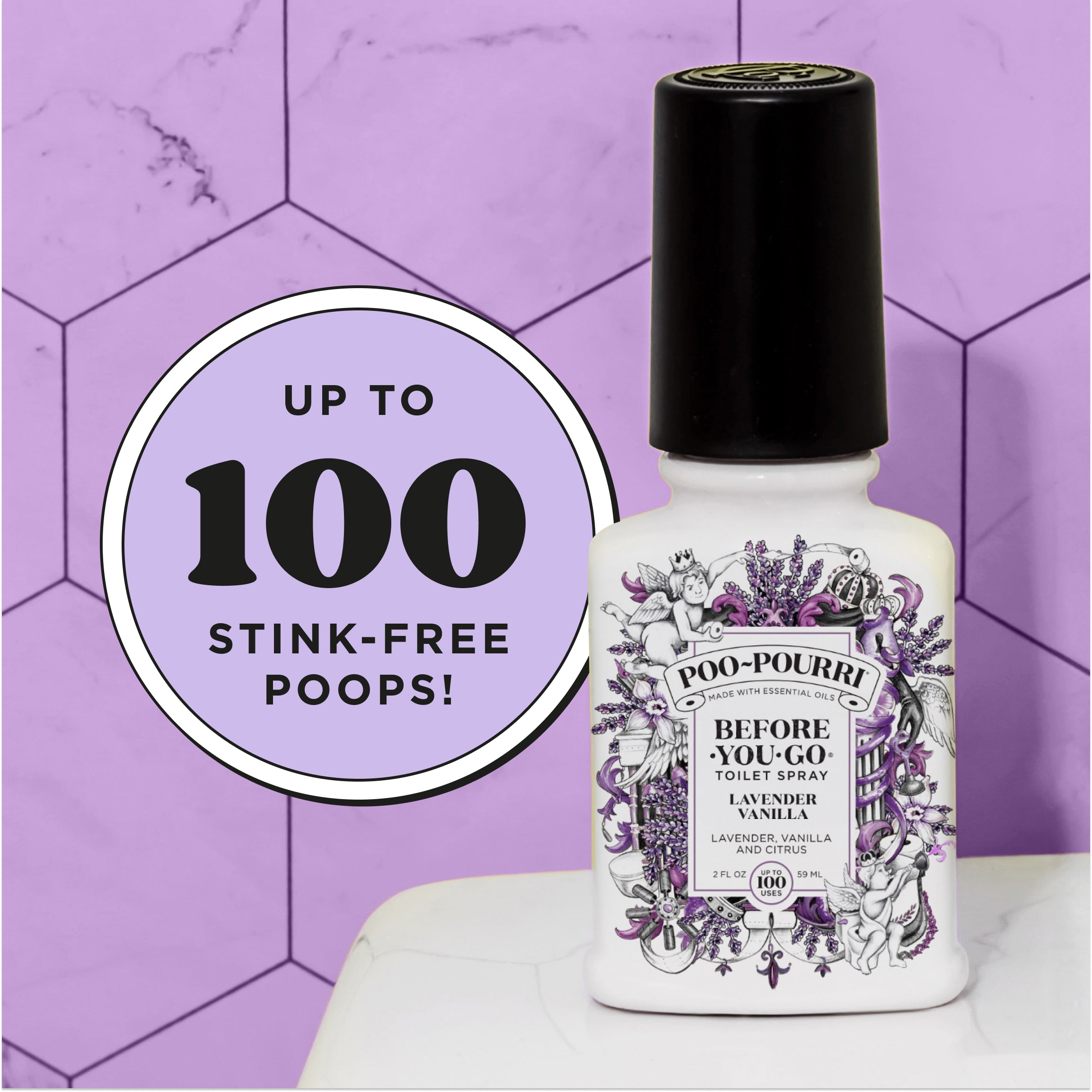 Up to 100 stink-free poops!