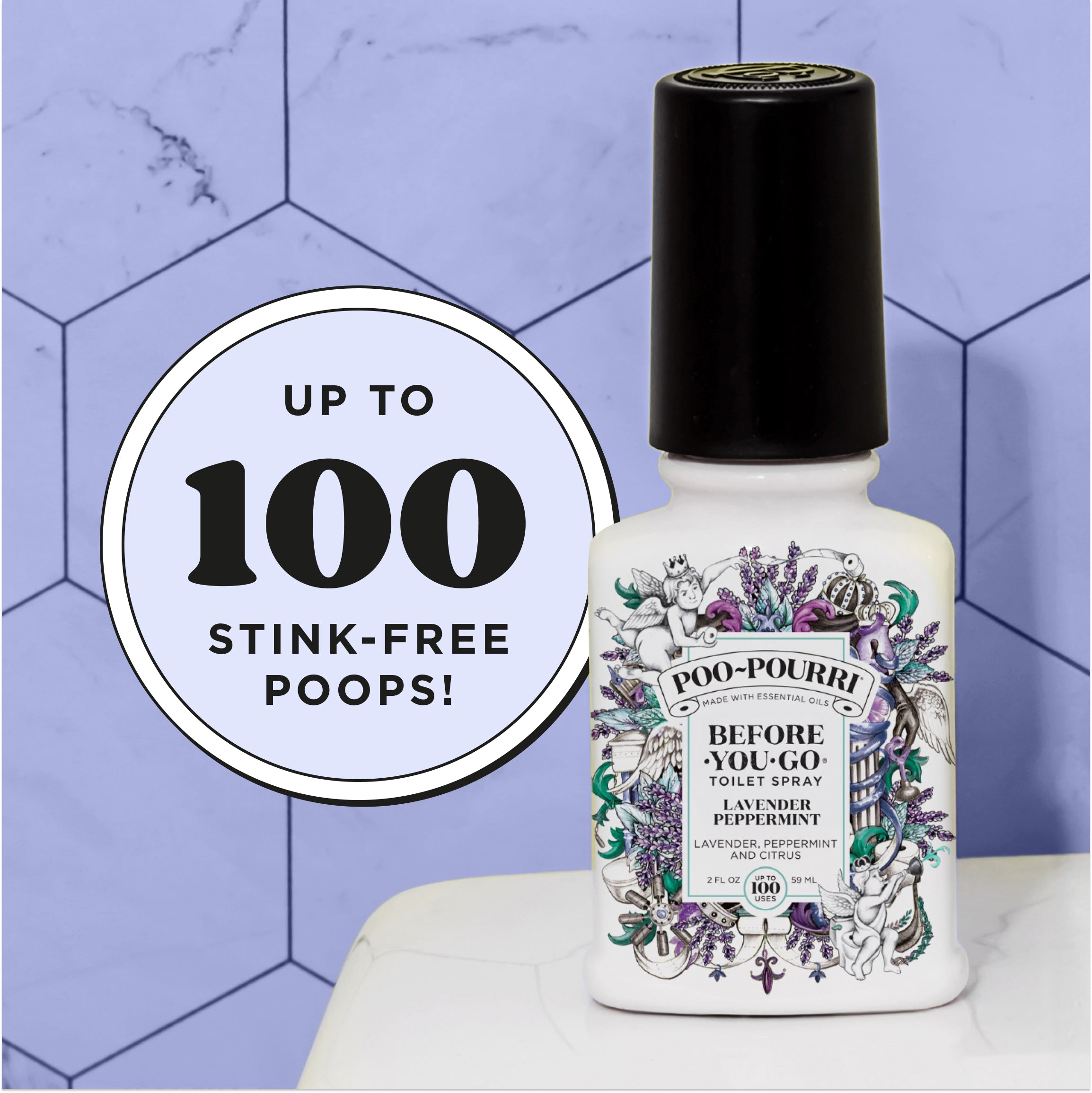 Up to 100 stink-free poops!