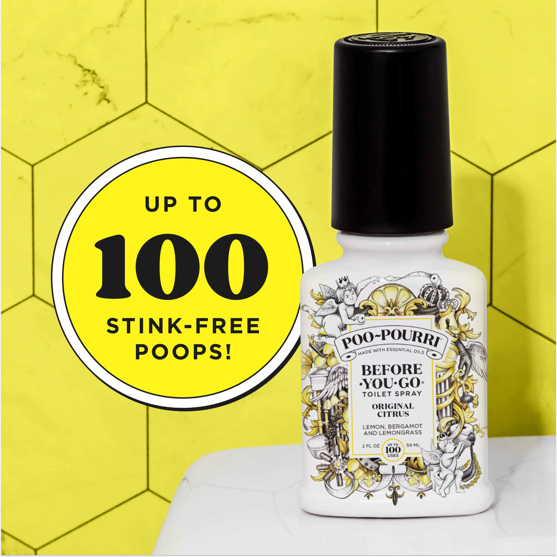Up to 100 stink-free poops!
