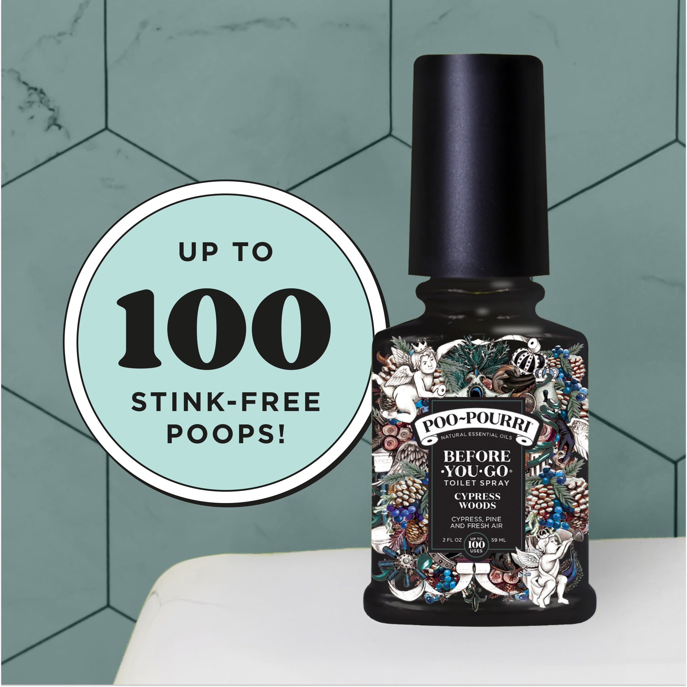 Up to 100 stink-free poops!