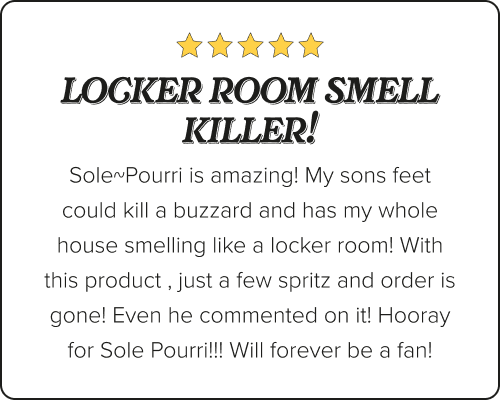 Product review for Sole~Pourri with five gold stars and a customer testimonial that says. 