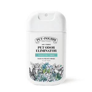 White Pet~Pourri Pocket Sprayer bottle in the Pawsitively fresh scent