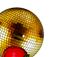 Illustration of gold disco ball