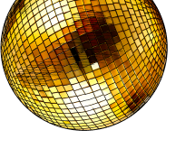 Illustration of gold disco ball