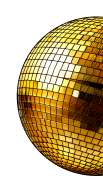 Illustration of gold disco ball