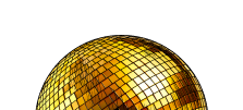 Illustration of gold disco ball