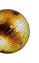 Illustration of gold disco ball
