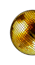 Illustration of gold disco ball